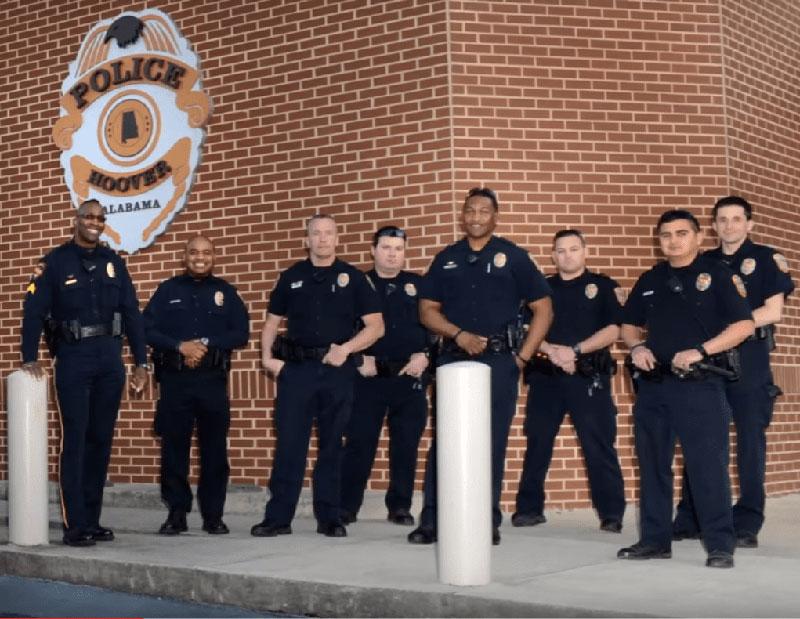 The Hoover Alabama Police Department patrols the city streets and interstate highways looking for impaired drivers who are speeding, making an illegal turn, running a red light or stop sign, making an improper lane change, and performing reckless driving.